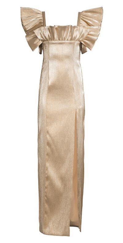 black halo metallic dress Black Halo Dress Womens Sz 10 Gold Metallic Jacquard Savona Mini