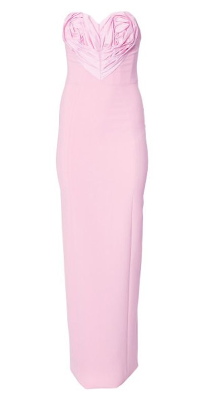 carolina herrera pink heart dress Carolina Herrera Heart-embroidered Silk Faille Mini Dress in Pink