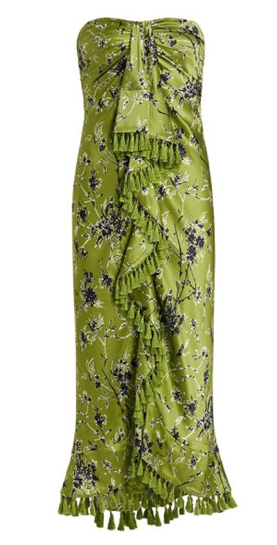 cinq a sept silk fen dress Cinq a Sept Page Fringe-Trim Silk Midi Wrap Dress