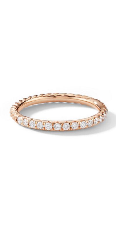 David Yurman Women's Cable Collectibles Stack Ring in 18K Rose