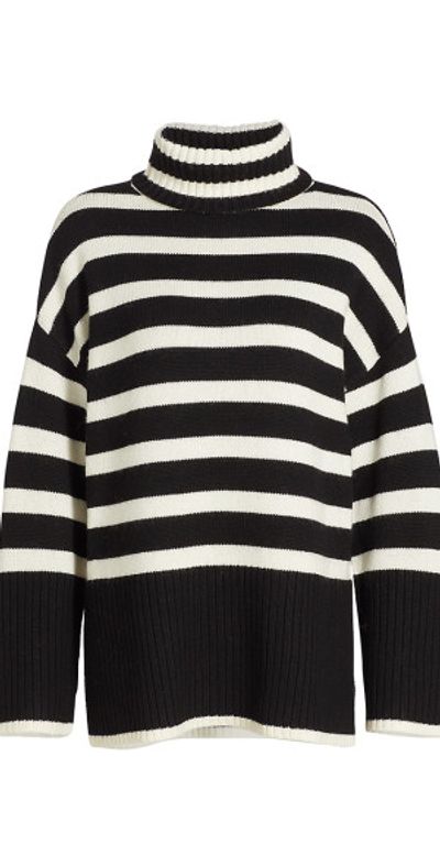 Design History Women's Striped Turtleneck Sweater