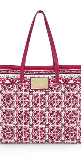 Dolce & Gabbana Women's Maiolica Print Shopper Tote Bag