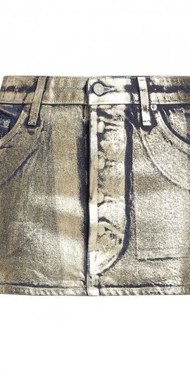 EB Denim Women's Metallic Foil Miniskirt