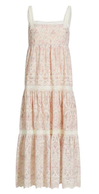 amilia geometric lace midi-dress En Saison