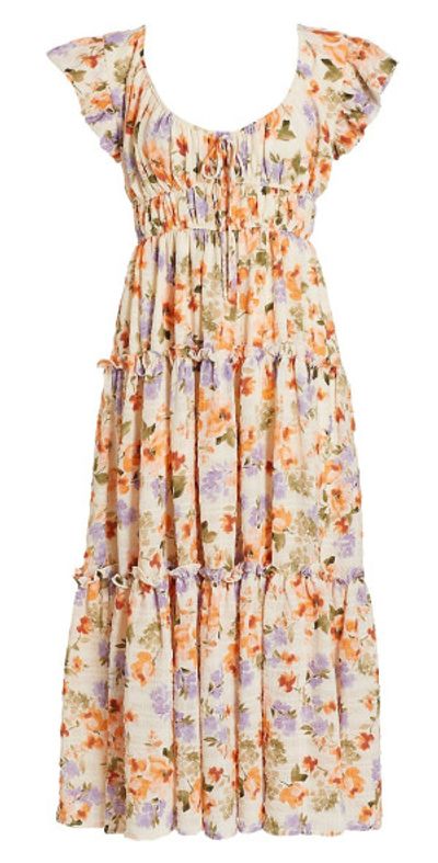 handcrafted cream midi dress Baltic Born Womens Vaeda Midi Dress | Cream
