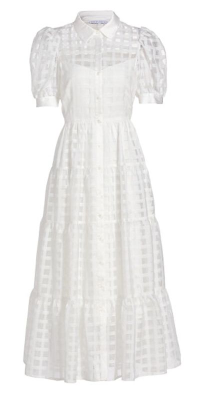 chinese dress ladies Gridded Organza Mini Dress  English Factory