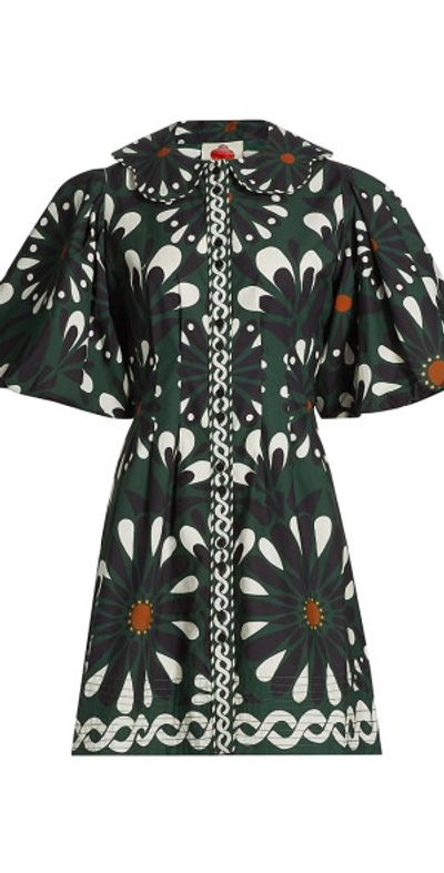 farm rio ainika flowers short-sleeve mini dress Farm Rio