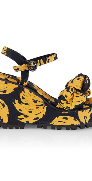 Farm Rio - Women's Caramel Bananas Knotted Platform Sandals