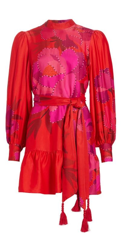 knee length dresses for ladies Koki Long Sleeve Off Shoulder Mini Dress | Red | Womens main image 0