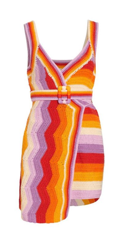 Farm Rio - Women's Striped Crochet Dress Farm Rio - Women's Striped Crochet Dress