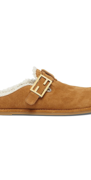 Fendi - Women's Feel 20MM Suede & Shearling Clogs