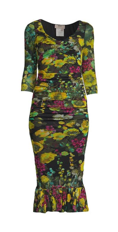 Fuzzi - Women's Tulle Floral Ruched Midi-Dress
