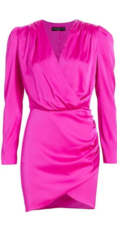 open lace back dress One Shoulder Hot Pink Sequins Tight Party Dress Short Graduation Dress –  cathyprom main image 1
