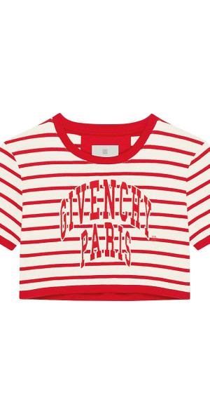 Givenchy - Women's Cropped T-Shirt In Cotton With Stripes