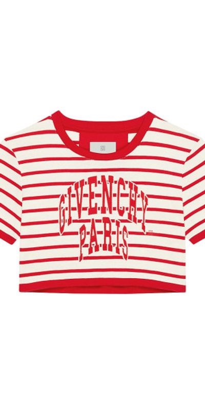 Givenchy Women's Cropped T-Shirt In Cotton With Stripes