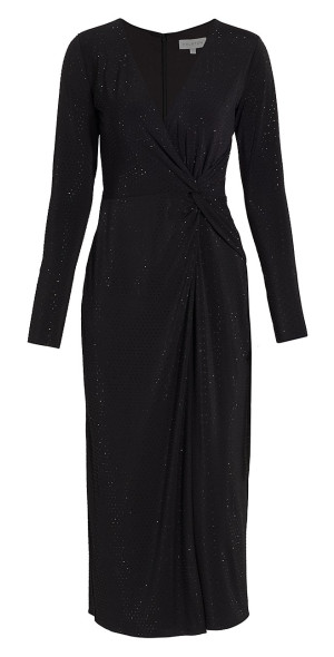 HALSTON Women's Yolanda Jersey Gown - Long Sleeve Formal Night Out Dress With Waist Twist