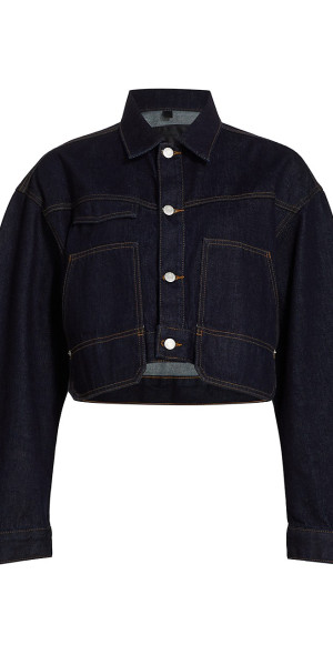 Women's Cropped Denim Trucker Jacket