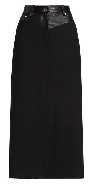 Helmut Lang - Women's Faux-Leather Garter Maxi Skirt