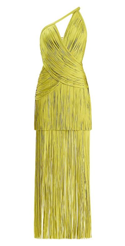 green emerald velvet dress Hervé Léger golden dress – Les Merveilles De Babellou main image 1