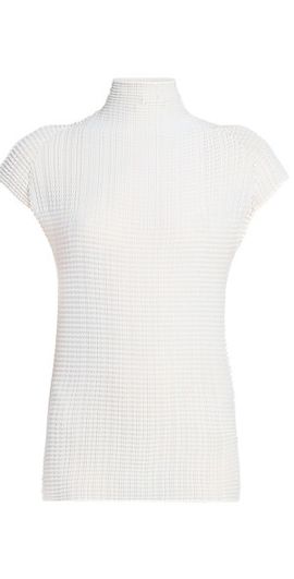 Issey Miyake Women's Wooly Pleats Cap-Sleeve Top