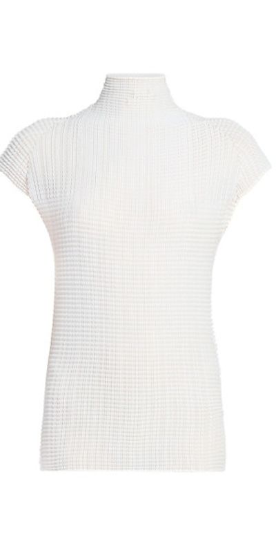 Issey Miyake Women's Wooly Pleats Cap-Sleeve Top