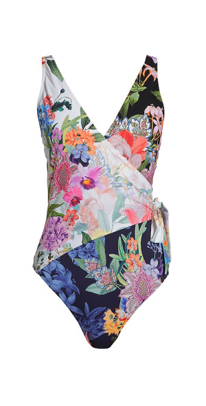 Costume Intero Johnny Was Japer Plunge – Boho Chic Multicolore – CSW1622-Y – Nuovo