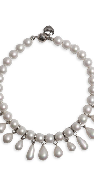Pearl White Movies Layered Imitation Pearl Necklace Vintage Style