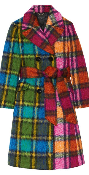 kate spade NEW YORK チェック ウールコート ミドル丈 kate spade new york - Women's Mainline Grand Plaid Wool Double