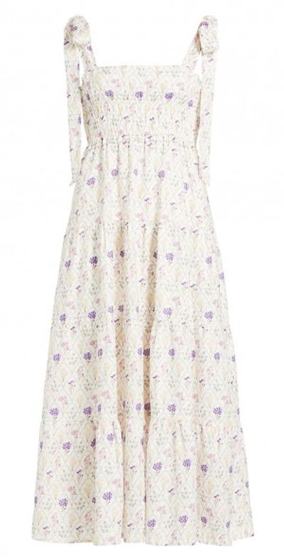 Kivari - Women's Fleur Smocked Linen-Cotton Midi-Dress