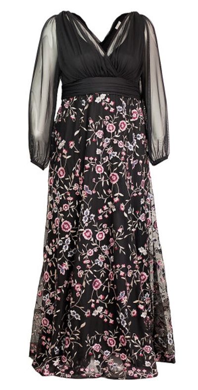 Kiyonna - Women's Isabella Embroidered Floral Gown