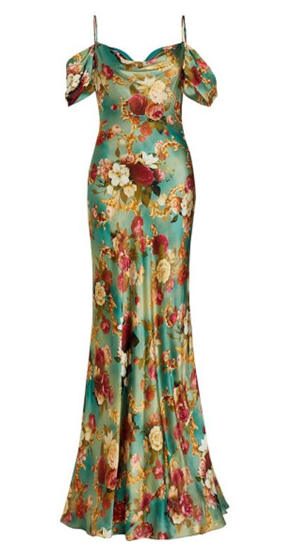 L'AGENCE - Women's Kenna Floral Silk Off-the-Shoulder Gown