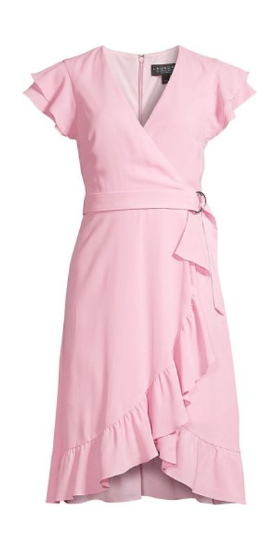 Laundry by Shelli Segal - Women's Belted Flutter-Sleeve Dress Laundry by Shelli Segal - Women's Belted Flutter-Sleeve Dress