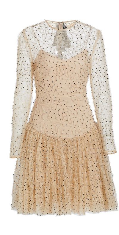 lela rose lace hem dress Lela Rose Lace Trim Long Sleeve Knit Dress - Black