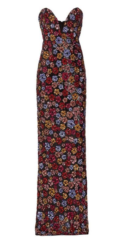 marchesa notte artwork sequin dress Gold Artwork Sequin Gown