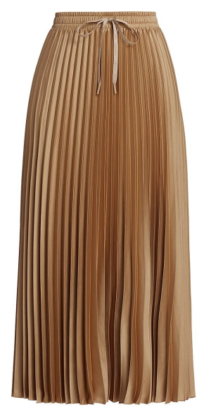 Pleated Satin Maxi Skirt