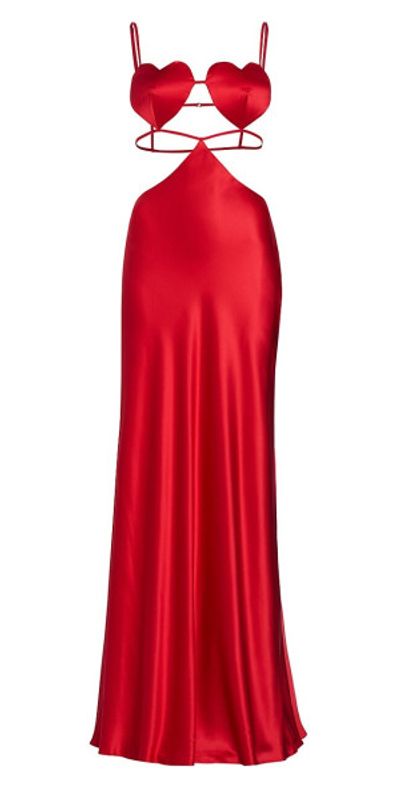 open lace back dress ALEXANDRA SILK SATIN MAXI DRESS