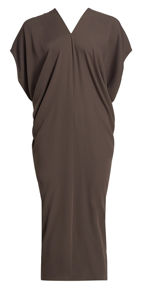 MM6 Maison Margiela - Women's Draped V-Neck Midi-Dress