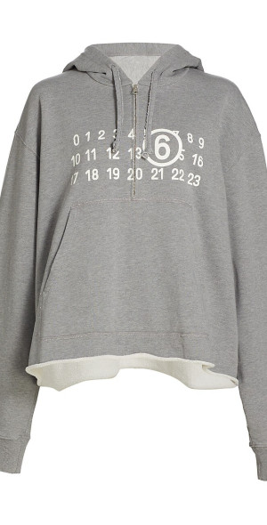 MM6 Maison Margiela - Women's Numbered Quarter-Zip Hoodie