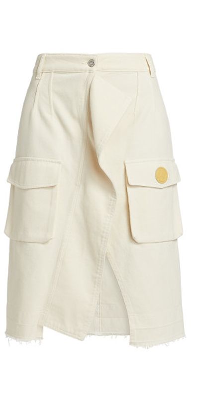 Moschino Jeans Women's Ruffled Cargo Denim Midi-Skirt