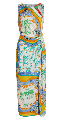 ワンピース Moschino Jeans Denim Midi Dress MOSCHINO JEANS Logo Print Denim Dress | Blue | FARFETCH