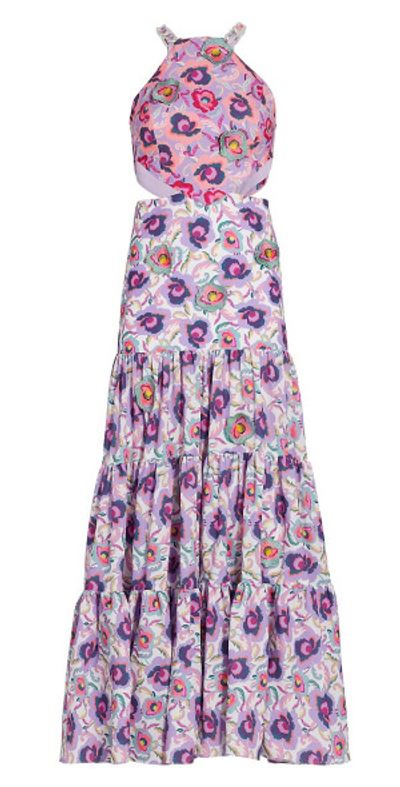 No Pise La Grama - Women's La Plage Floral Cut-Out Maxi Dress