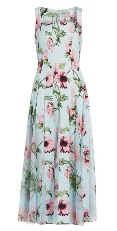 Oscar de la Renta - Women's Cady Poppies Godet Maxi Dress