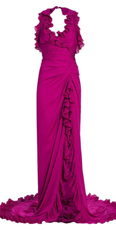 Oscar de la Renta Women's Ruffle-Trim Georgette Gown