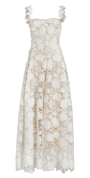 Oscar de la Renta - Women's Water Lily Guipure Lace Maxi Dress