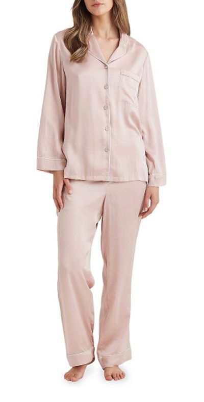 Papinelle Women's Sylvie Piped Silk Pajamas