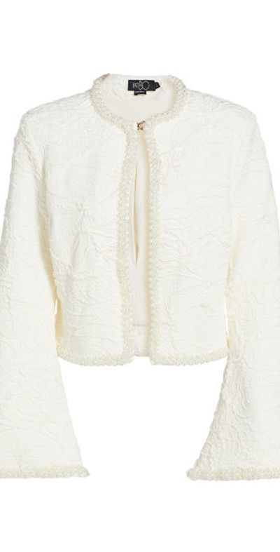 PatBO Women's Pearl-Beaded Jacquard Jacket
