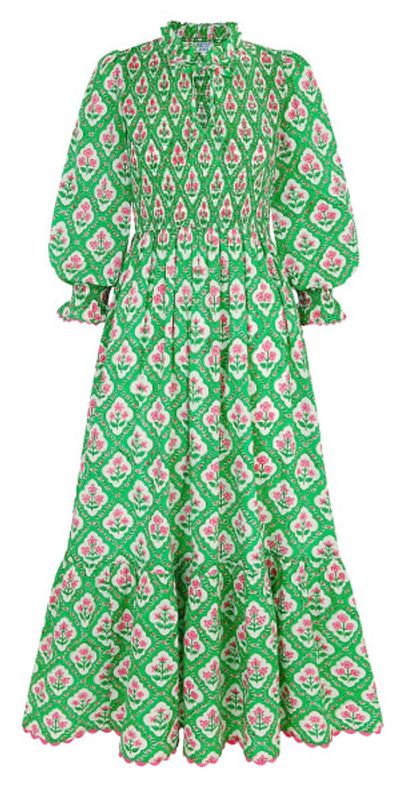 green emerald velvet dress Verdant Botanics Lucia Dress, M
