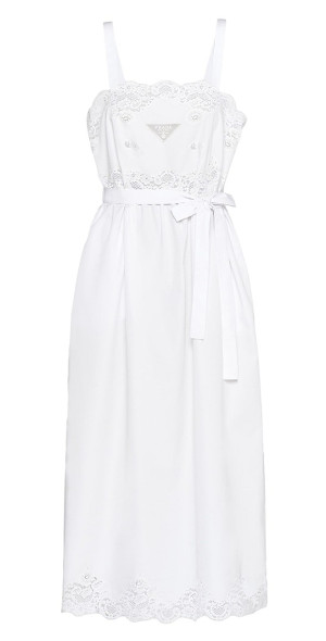 【プラダ・PRADA】Embroidered lace midi-dress Prada black embroidered lace dress - The AP Archive