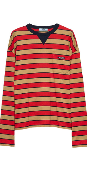 Prada - Women's Long-Sleeved Striped Lisle Cotton T-Shirt