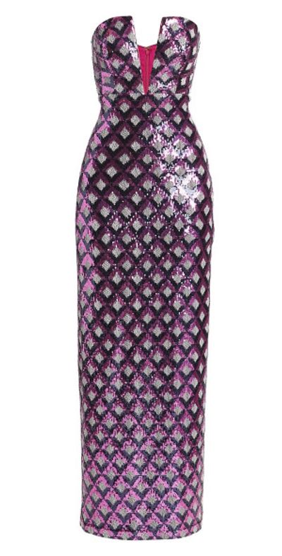 open lace back dress Lilac Purple Prom Dress with Sparkling Floral Print main image 1